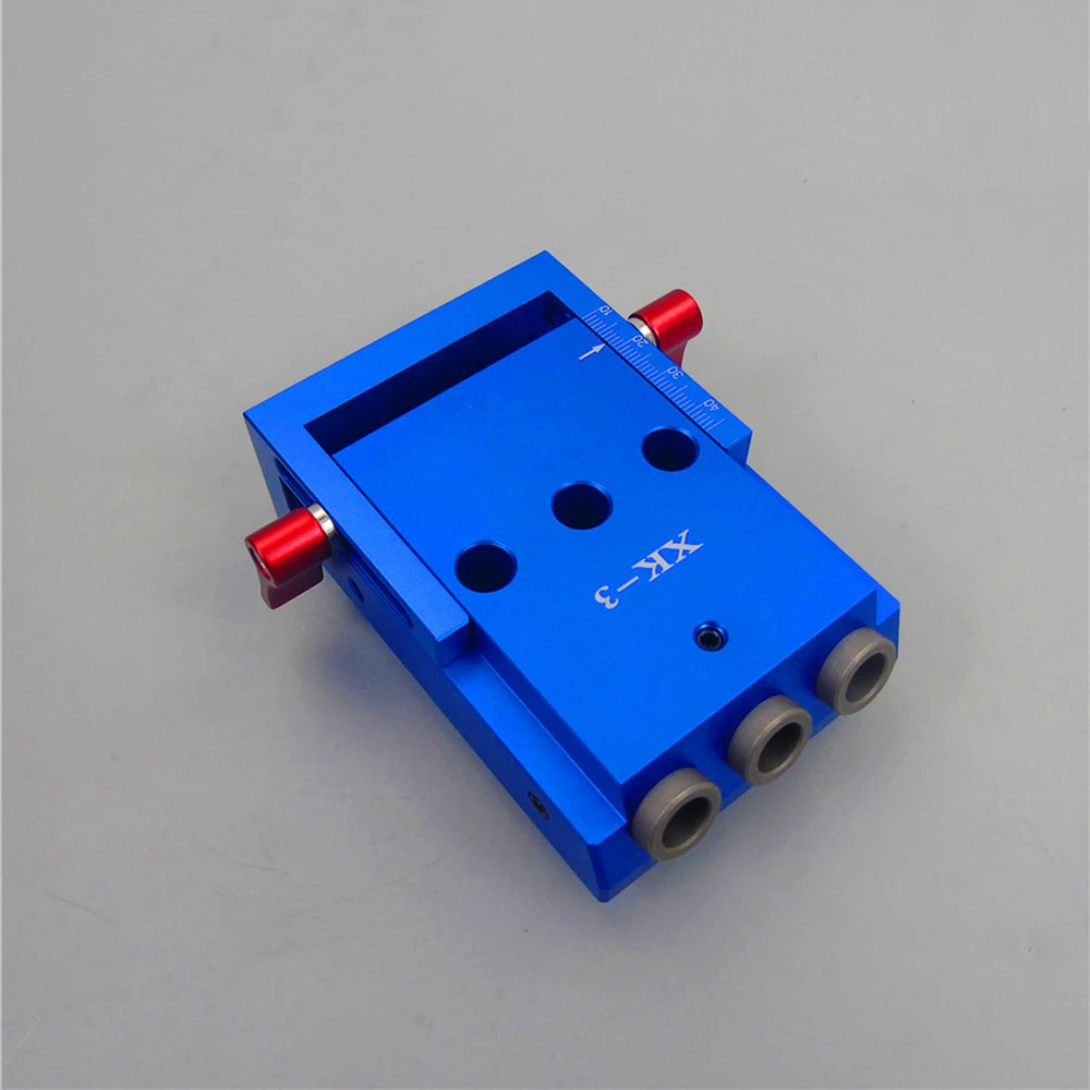

Pocket Three Holes Aluminium Alloy Oblique Hole Jig Kit System for Wood Working Punch Locator with Puncher Woodworking Tool Set