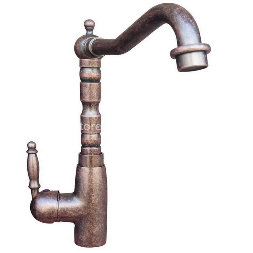  Vintage Antique Rome Red Copper Brass Single Handle Lever Kitchen / Bar / Bathroom Swivel Faucet Si - 32317369642