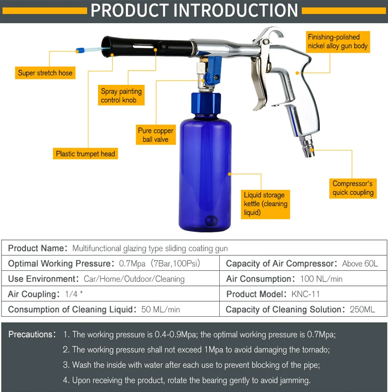 Портативный Tornado пистолет-пневмоочиститель для салона автомобиля инструмент для очистки Tornado