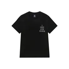 2016 лето Хип-Хоп С Коротким рукавом Tee Я ЧУВСТВУЮ, ПАБЛО Сезон 3 Лето Тройник Kanye KANYE Мужская Футболка ХИП-ХОП тройники топы