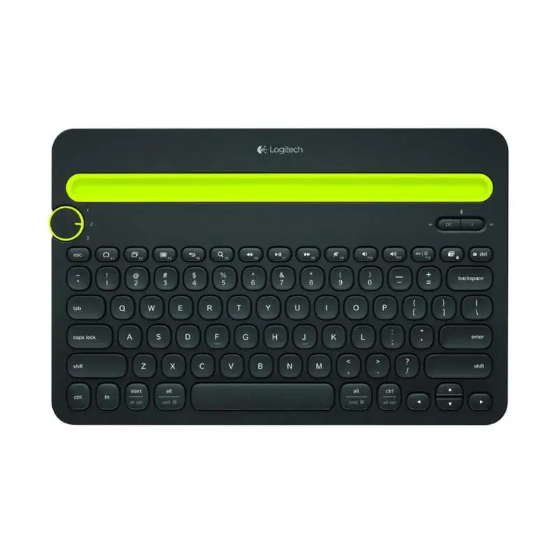 

Logitech K480 Bluetooth Multi-Device Keyboard with Phone Holder Slot for Windows Mac OS iOS for Android tablet or phone