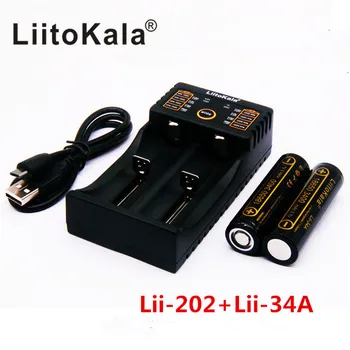 

LiitoKala lii-202 battery charger+2pcs LiitoKala ii-34A 18650 3400mah Rechargeable battery for flashlight,4-5A discharge