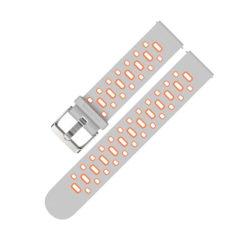 20 мм ремешок для Amazfit GTS силиконовый ремешок для Xiaomi Huami Amazfit Bip BIT PACE Lite Молодежные умные часы браслет браслеты - Цвет: grey orange