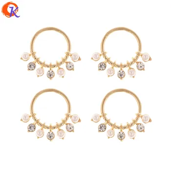 

Cordial Design 50Pcs 24*27MM Jewelry Accessories/Hand Made/Gold Ring Connectors With Rhinestone/Zinc Alloy/DIY/Earring Findings