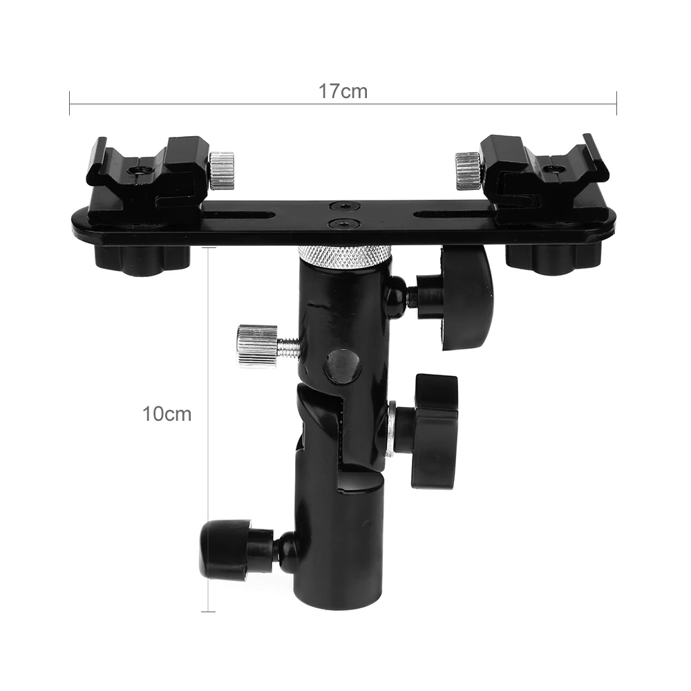 1/" 3/8" поворотная камера двойная вспышка зонтик кронштейн штатив Двойная Вспышка Кронштейн держатель Горячая подставка для обуви