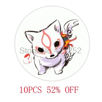 

Okami Amaterasu Okamiden Chibiterasu glass cabochon dome pendant necklace keyring bookmark cufflink earring