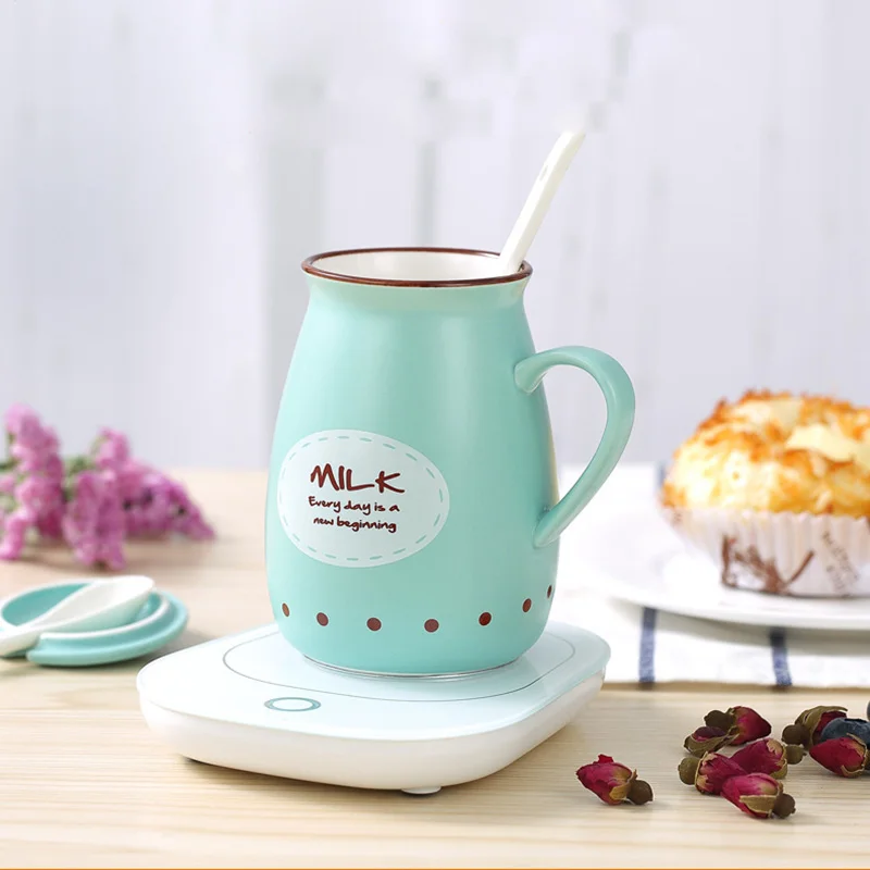 

220V Electric Hot Tea Makers Portable Desktop Heater Hot Milk Machine Constant Temperaturet Warm Milk Cup Heating Coaster Mat