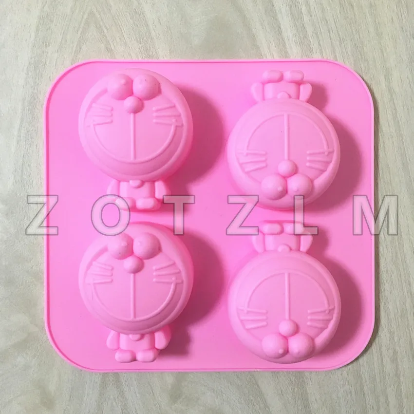

1 Piece 4 Cartoon Cats Doraemon Shape Silicone Cake Mold Cookie Candy Mould 3D Fondant Pastry Tools Kitchen Accessories GJD066