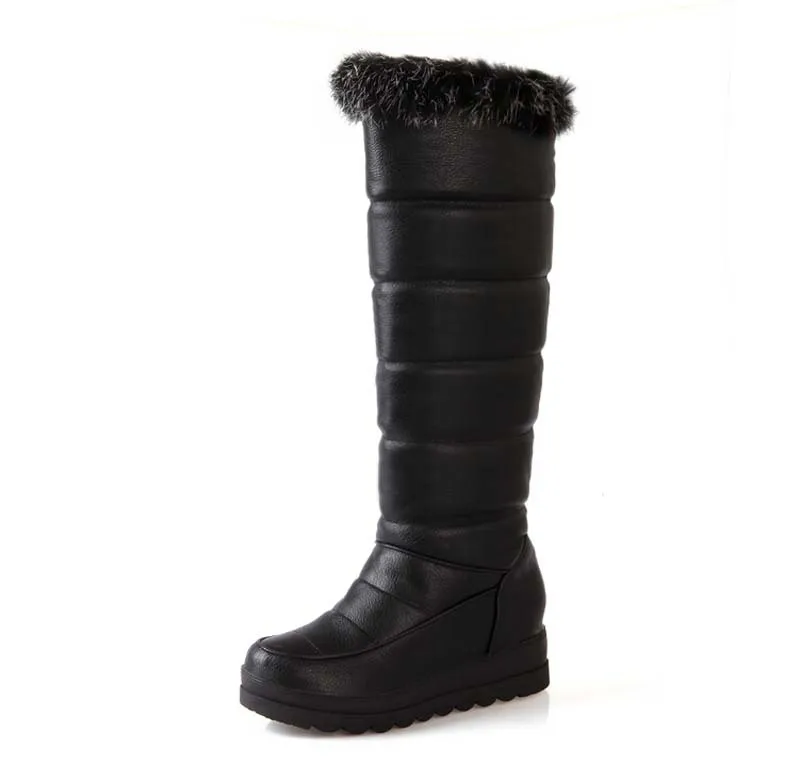 

ANMAIRON women boots hot selling women over the knee high boots fashion Down warm fur elegant women round toe shoes snow boots