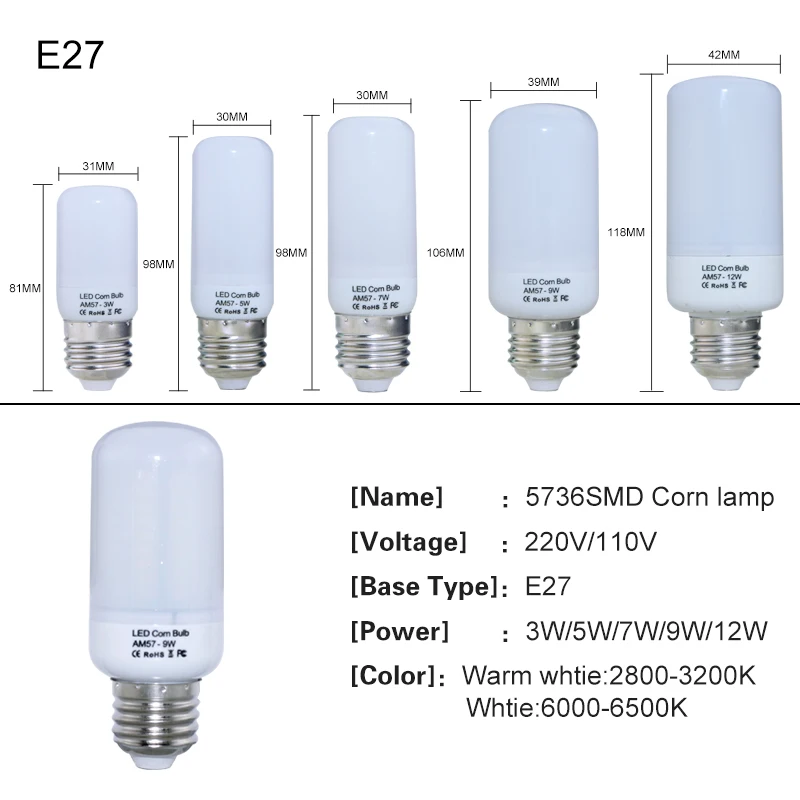 Светодиодный светильник лампы светодиодный светильник E27 E14 E12 B22 220V 110V 12 Вт 9 Вт 7 Вт 5 Вт 3 Вт лампада ампулы светодиодные лампы для дома светильник ing для Гостиная