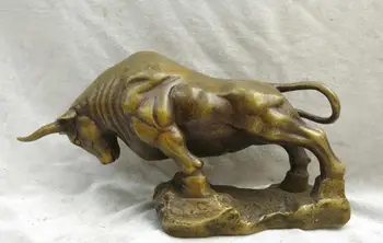 

Fine brass sculpture copper China Feng Shui lucky stock market Ox Statue