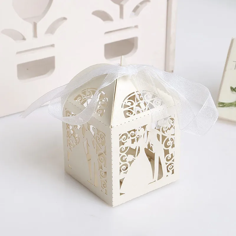 

10pcs Bride Laser Cut Wedding Favors Box Dragee Candy Box Princess Gift Box Wedding Party Baby Shower Box Mariage Favors Decor