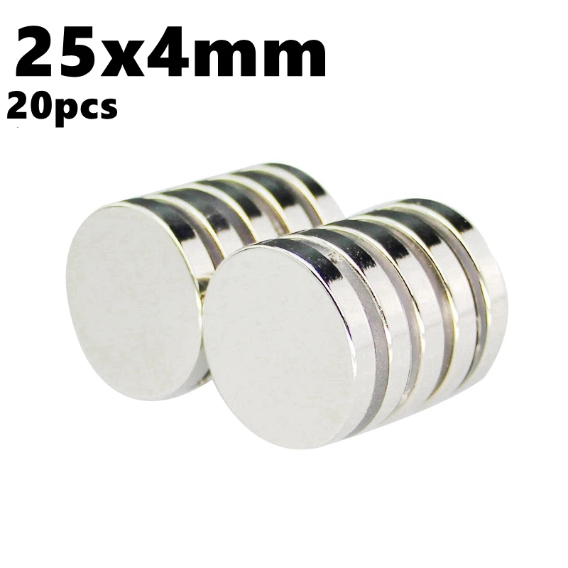 

Magnet Strong Neodymium Magnets in Disc 25mm x 4mm Super Powerful Magnetic Round NdFeB 20pcs 25*4 N35 Rare Earth Imanes