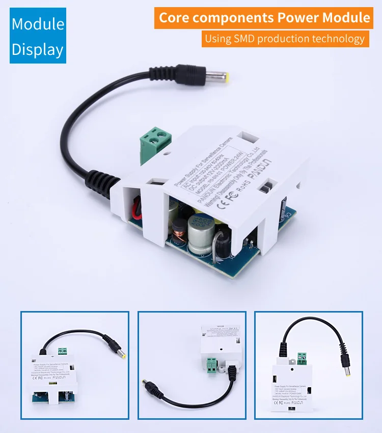 CCTV мониторинга камера в форме полушара 12V2A адаптер питания и кронштейн два в одном скрытый ящик