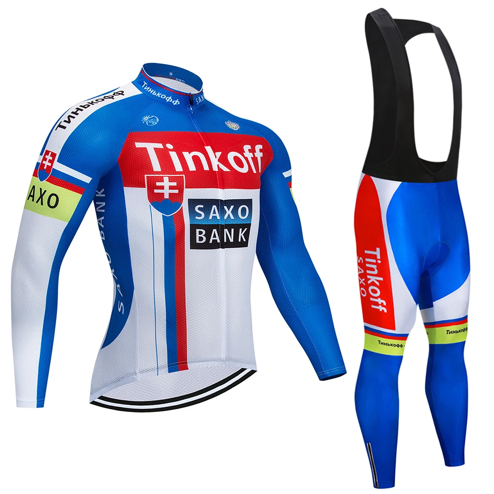 tinkoff Pro Team Велоспорт Джерси быстросохнущие с длинным рукавом Майки и велошорты наборы велосипедная одежда 7 видов цветов