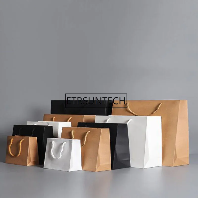 Kraft Papieren Zak Met Handgrepen Recyclebaar Tas voor Modieuze Kleding Schoenen Gift Winkels Gift Verpakking Pouch Kraft Papieren Zak Met Handgrepen Recyclebaar Tas voor Modieuze Kleding Schoenen Gift Winkels Gift Verpakking Pouch