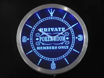 

nc0455 Private Poker Room Member Only Bar Beer Neon Sign LED Wall Clock