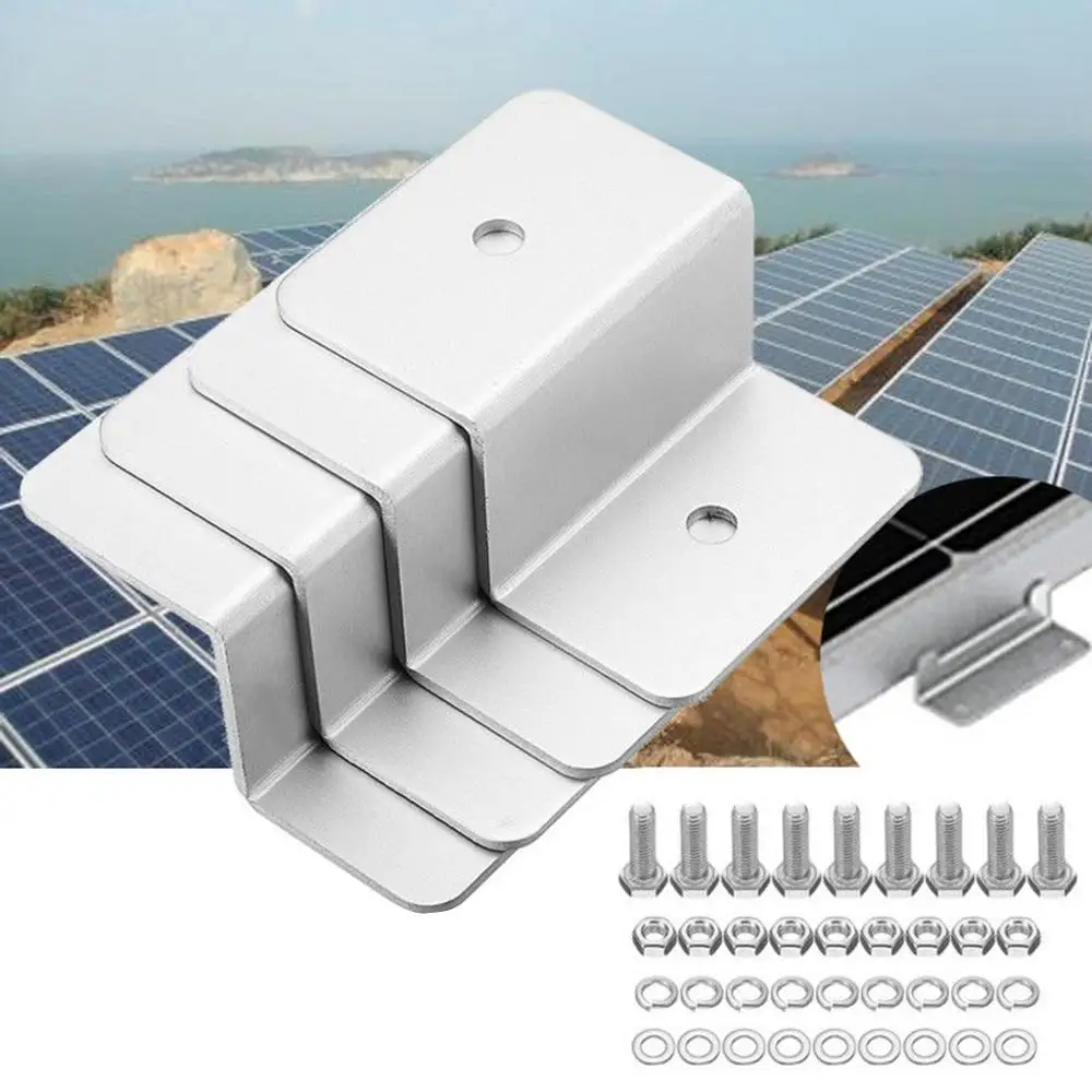 

4Pcs Z style Solar Panel Mounting kits Solar Panel Z Bracket Mount Mounting Set RV Boat Off Grid