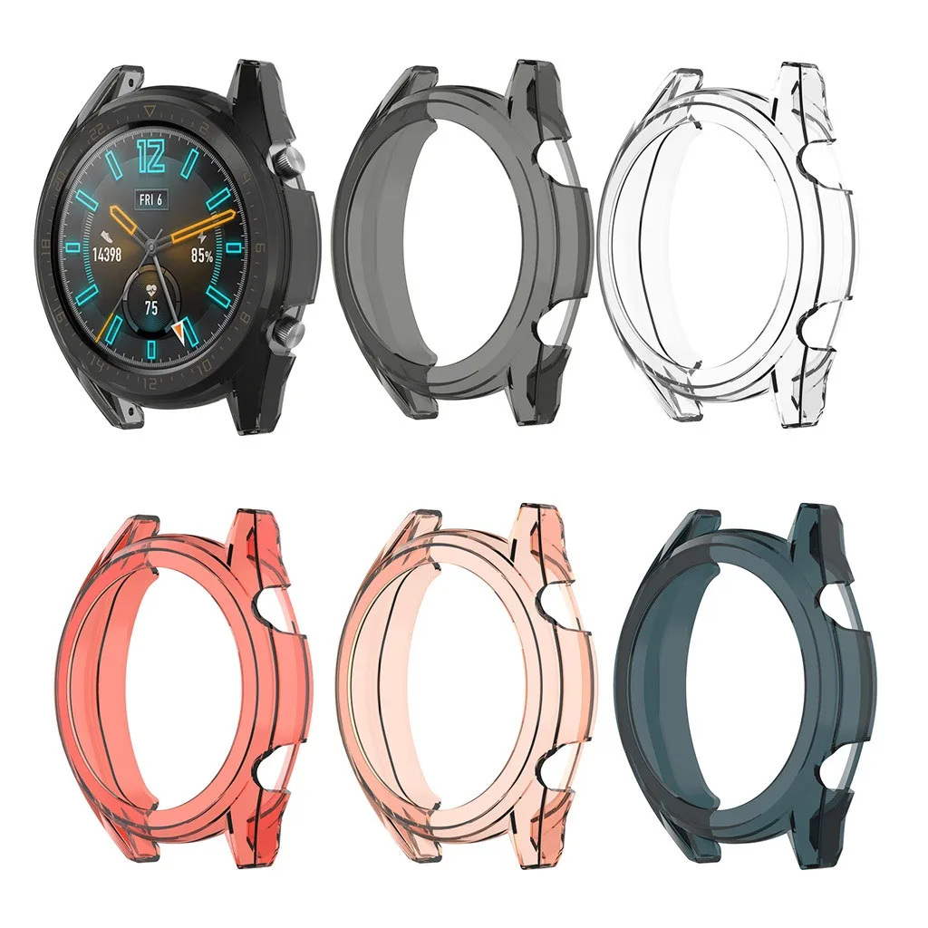 

Clear Thin TPU Watch Frame Smart Watch Protector Case Colorful Frame Case Cover Protect Shell For Huawei Watch Gt 42mm 46mm B1