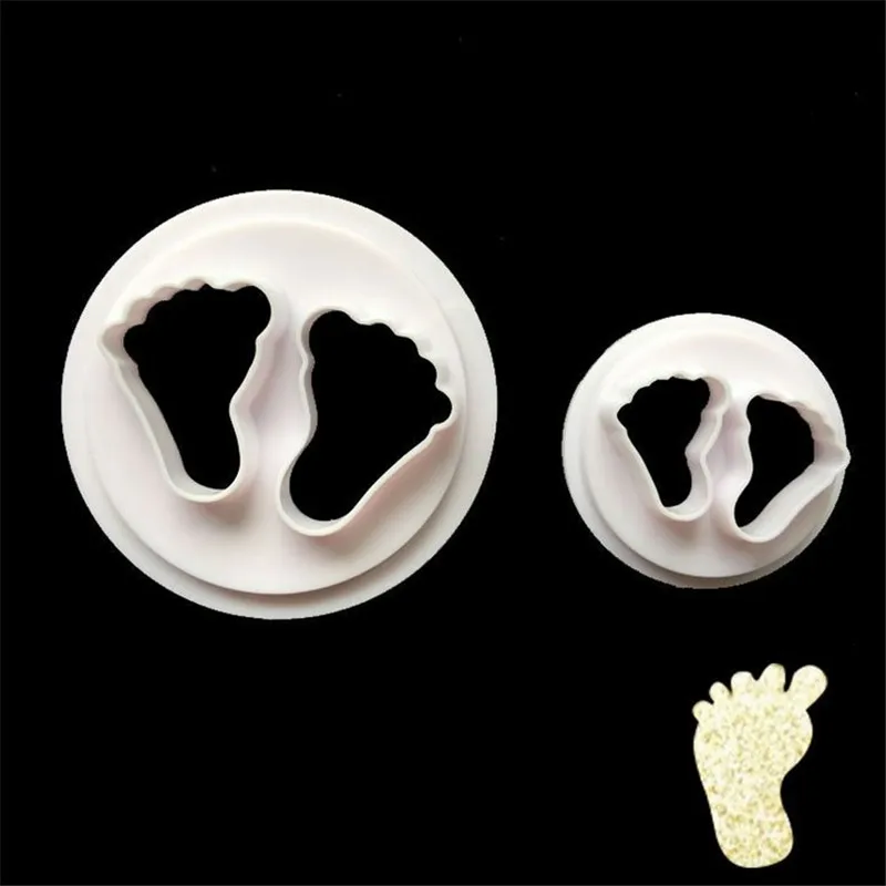 

2PCS/LOT Sugar Craft Feet Plastic Fondant Cutter Cake Mold Fondant Mold Fondant Cake Decorating Tools Sugar Craft Pastry Tool