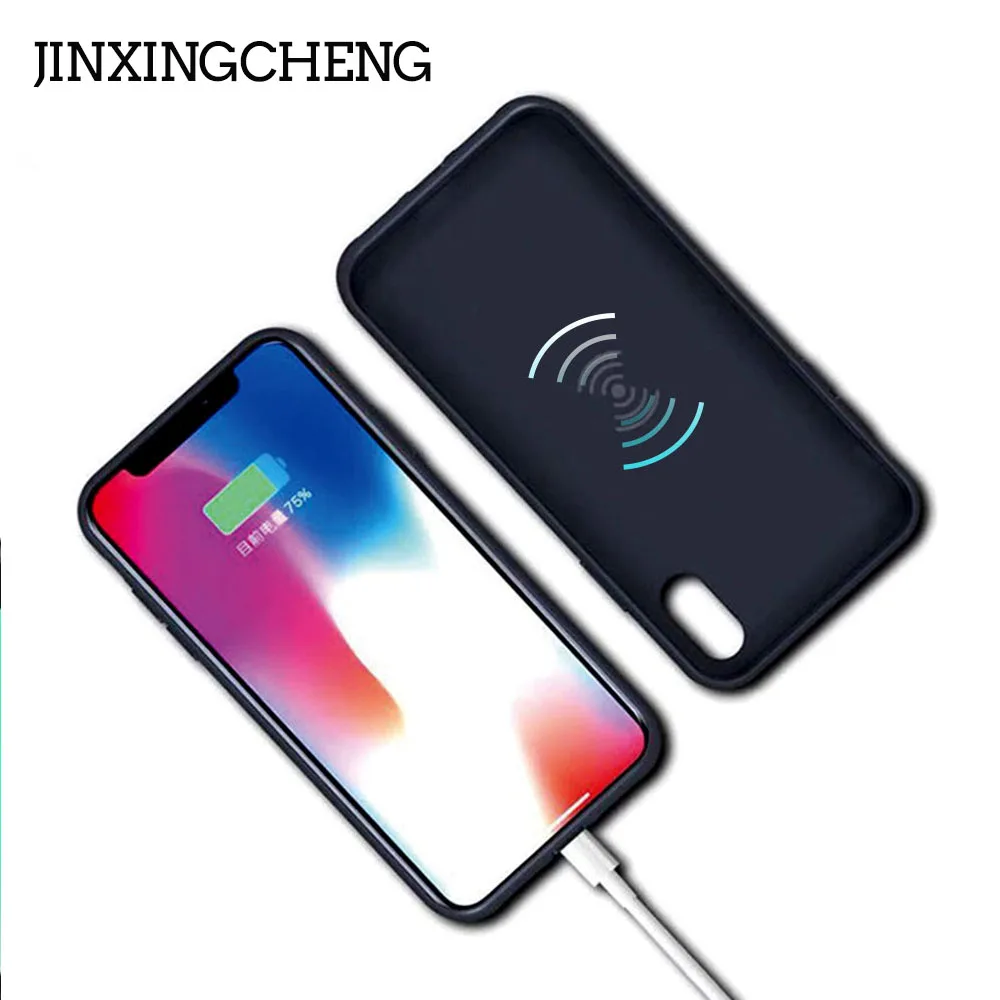 

JINXINGCHENG Wireless charger Battery Case for iphone XR 5000mah Fast Charger for iphone X MAX Cover 6000mAH Silicone Frame
