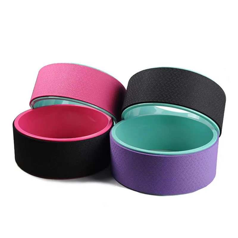 [QUBABOBO] ABS Yoga Circles Pilates Fitness Exercise Training Equipment Professional Body Building Gym Sports Yoga Wheel