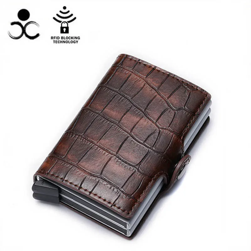 

Maideduod New Card Holder RFID Blocking Aluminium Business ID Credit Card holder Men Slim Double Case Wallet Purse