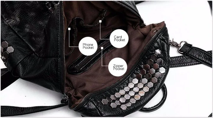 Rdywbu High Quality Star Backpack Wash Water PU Leather Travel Bag Women Leisure Rivets Girl Large Capacity Stud Schoolbag H104