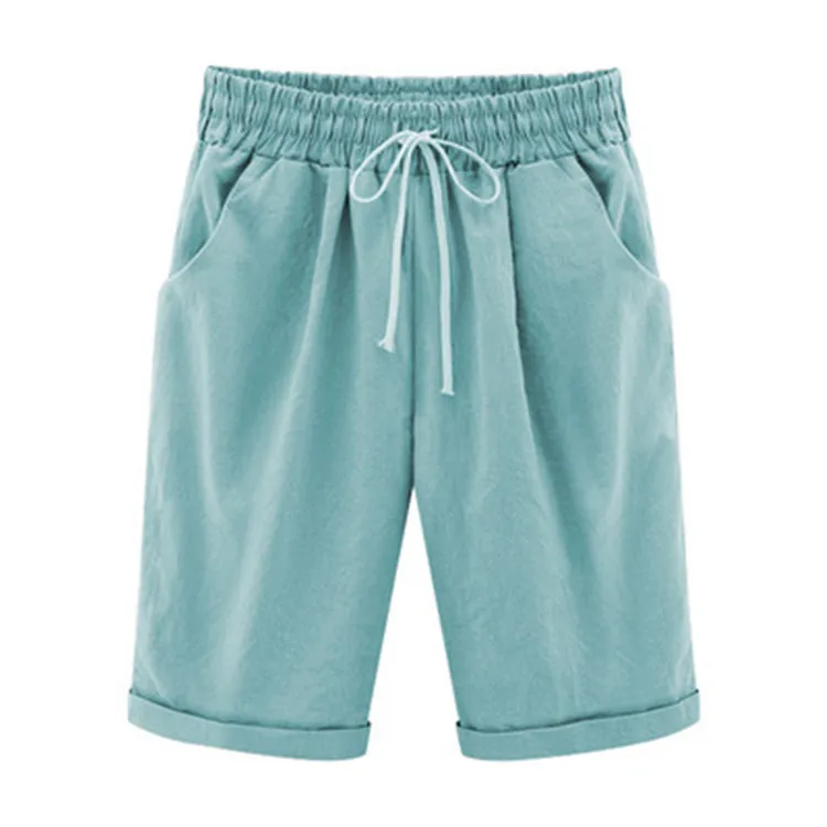 2019 летняя длина выпрямленного колена шорты удобные карманные летние пляжные брюки женские шорты Плюс Размер повседневные шорты