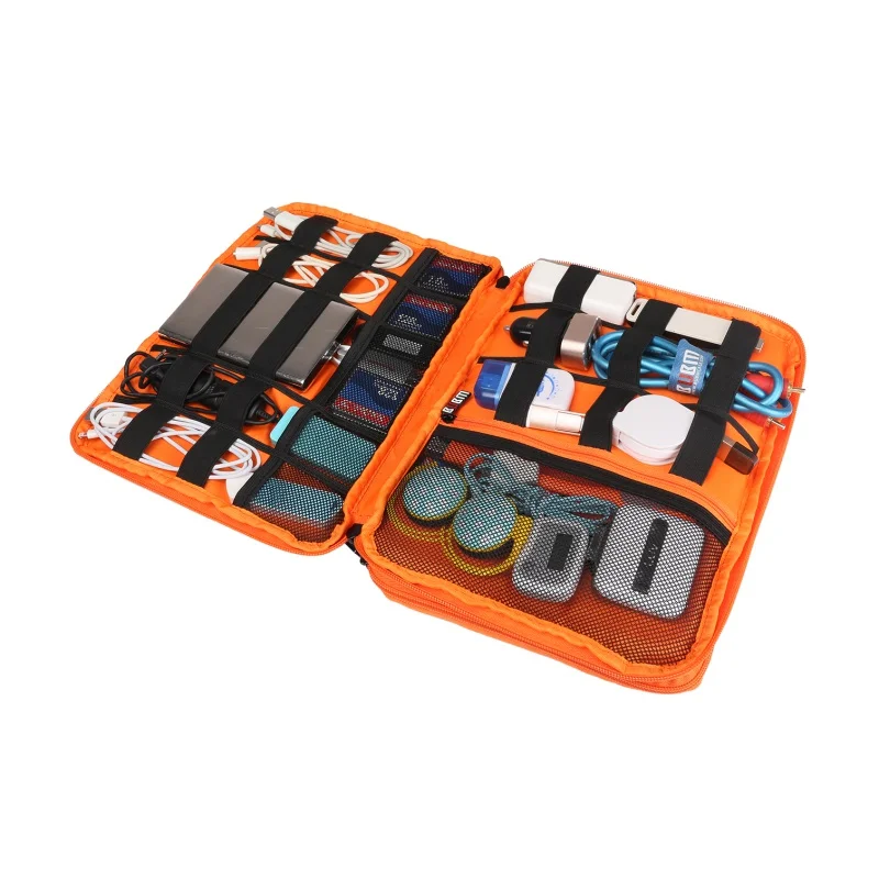 Goede BUBM Universele Dubbellaags Reizen Gear Organizer Elektronica Accessoires Tas Acculader Case Grijs Roze Blauw