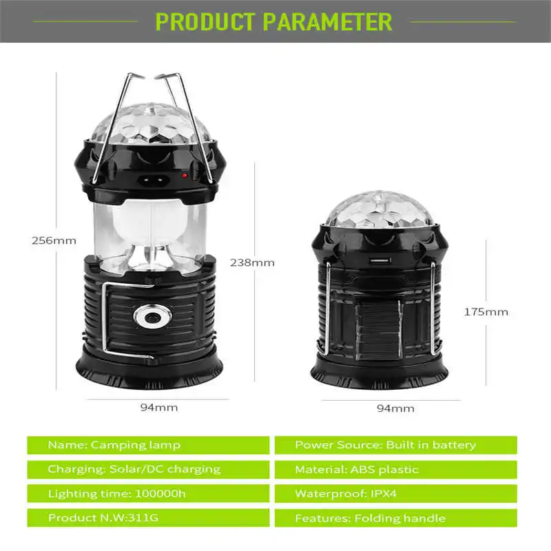 18650 Solar powerful led flashlight rechargeable Flashlight Camping Tent Light Torch Lantern Lamp torch flashlight t6 #4A28 (2)