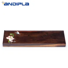 Дзен Винтаж Черный из сандалового дерева чайная поднос твердой древесины ручная роспись цветы креативный китайский чайный набор кунг-фу чайный столик