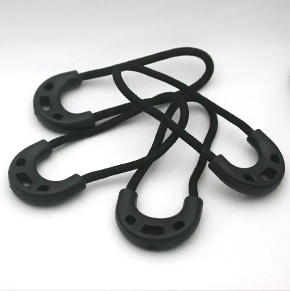 Wholesale Free shipping 30pcs 7cm slip resistant black zipper puller