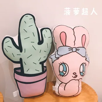 

Candice guo plush toy cartoon rabbit bunny unicorn Cactus peach pillow cushion office rest christmas present birthday gift 1pc