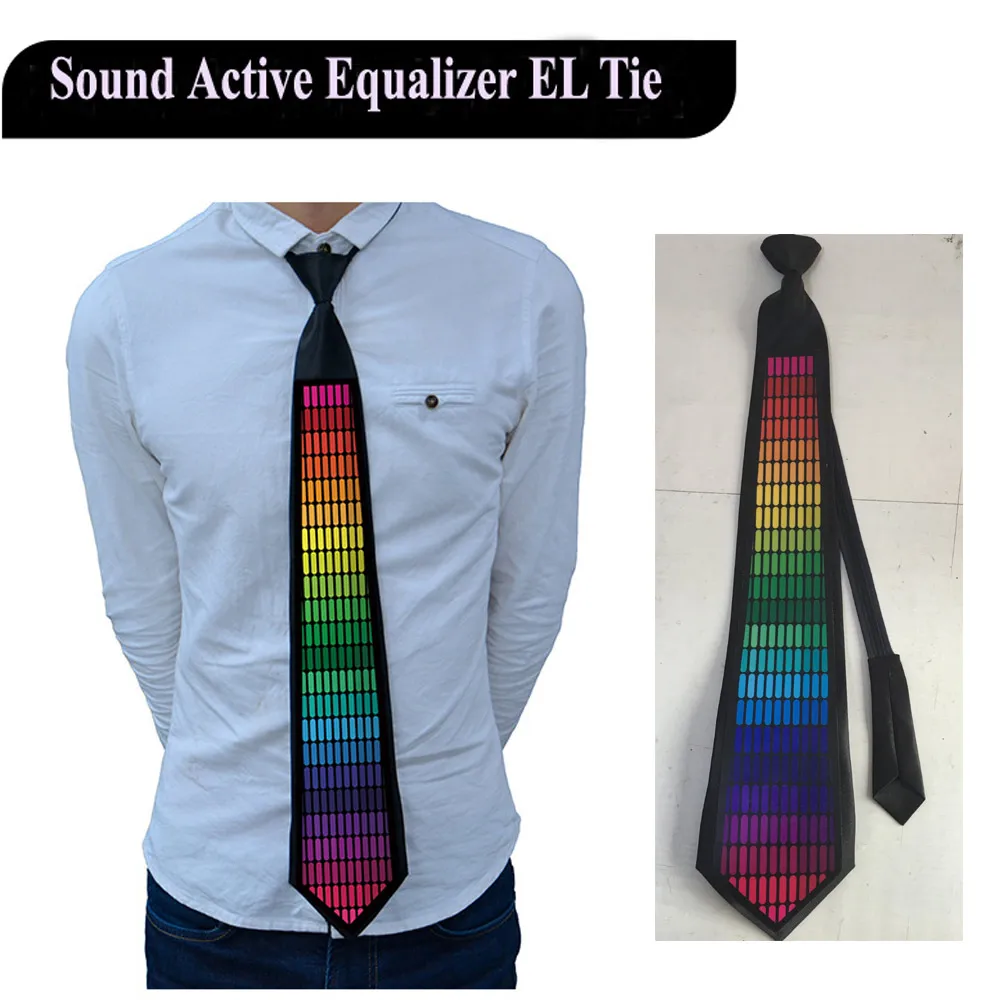High Quality El Tie Activated Flashing Led Tie Light Down Music Party Equalizer Led Neck Tie - Automotive Interior Stickers - AliExpress
