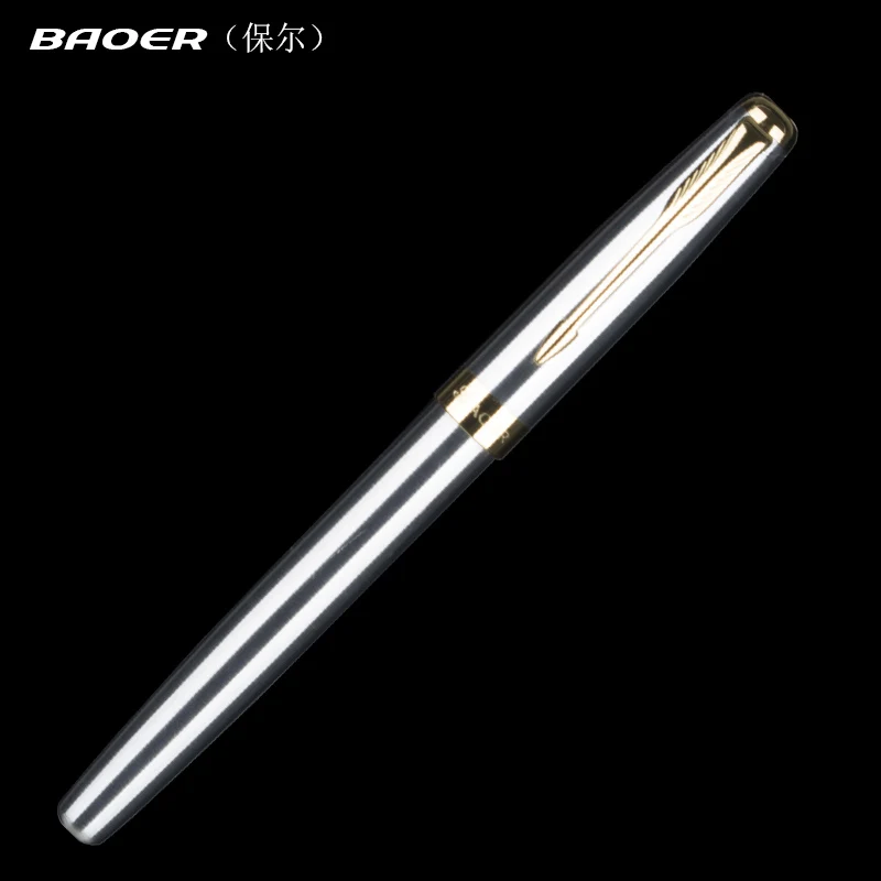 Baoer 388 нержавеющая сталь бизнес Средний Перьевая ручка Золото 0,5 мм перьевые ручки для подарка офисные принадлежности Школьные принадлежности