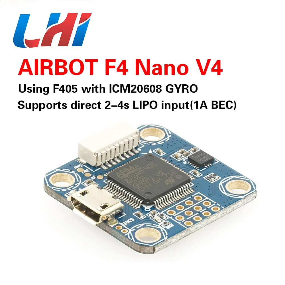 

AIRBOT F4 Nano V4 25x25mm Flight Controller Board ICM20608 GYRO For RC FPV Racing Cross Drone Quadcopter
