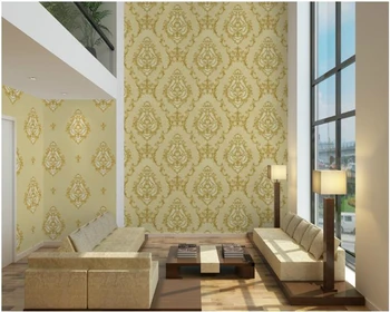 

beibehang Luxury European deep embossed non-woven wallpaper High-grade thick blue AB wallpaper living room background wall paper