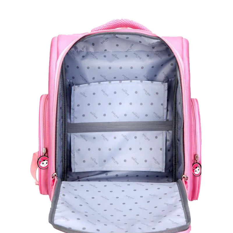 Милые школьные сумки с принтом кота из мультфильма, Детский рюкзак, детский ортопедический школьный рюкзак для девочек, Розовый водонепроницаемый рюкзак Mochila Escolar