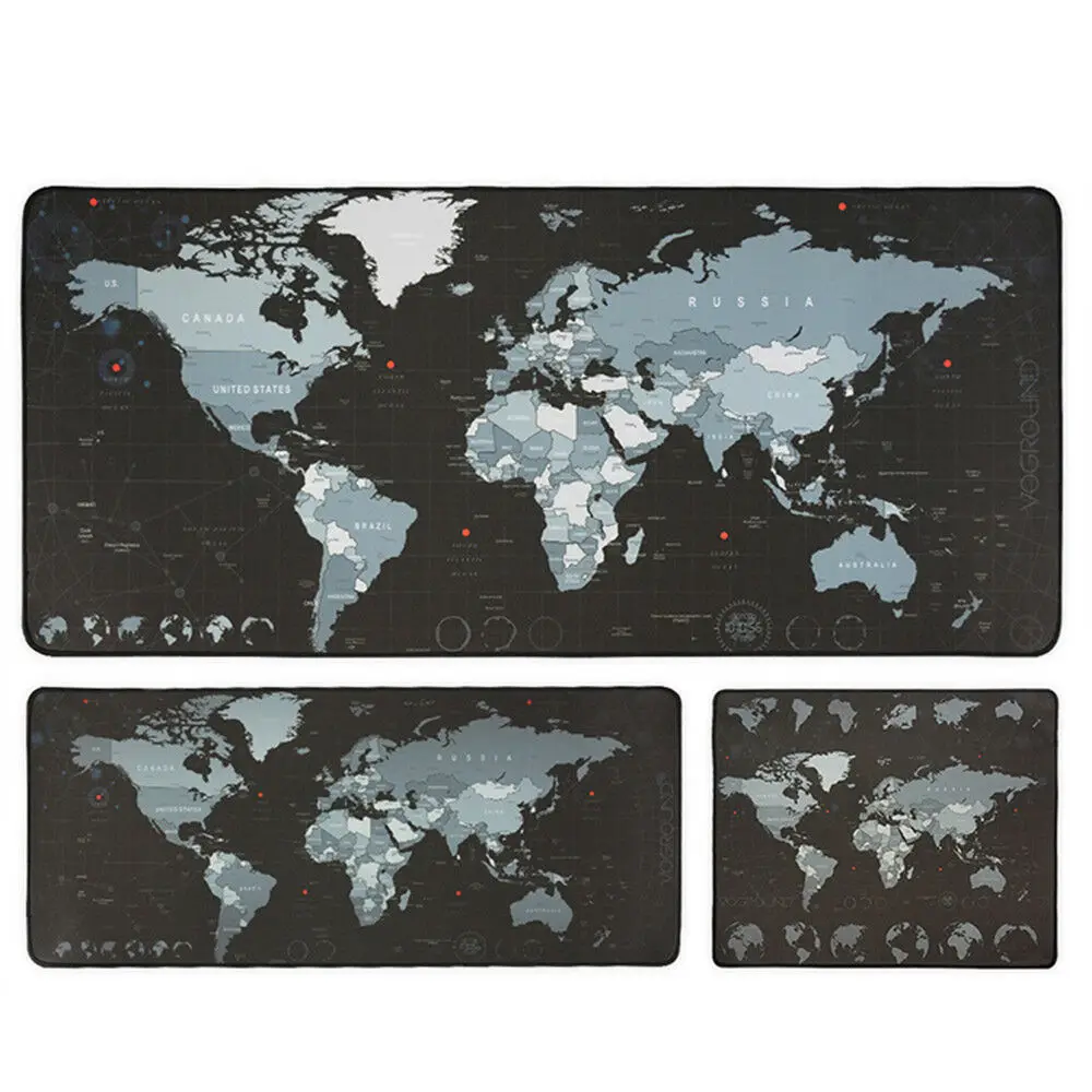 

2019 New Large Gaming Mouse pad World Map Anti-slip Edge Waterproof Mice Pad for PC Desktop