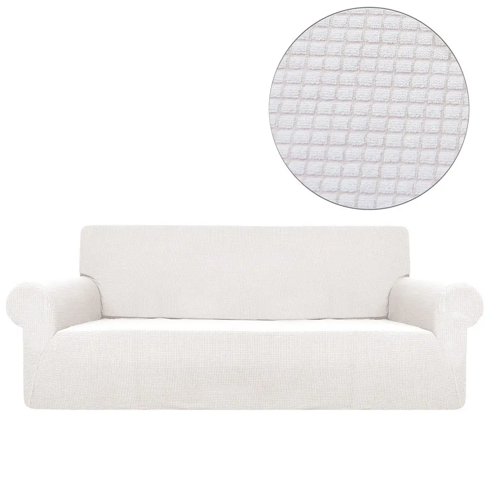 Супер мягкий флисовый тканевый чехол для дивана евро чехлы для диванов Угловые чехлы для диванов для гостиной - Цвет: Rice white