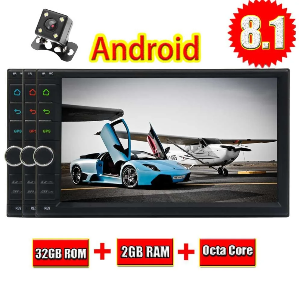 

32GB with Navigation, WiFi, Android Auto,Backup Camera,USB SD, AUX, 7 inch Touch Screen Car Stereo 2GB + 32GB Android 8.1 Double