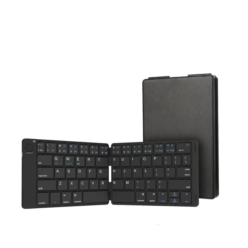 MiOYOOW Portable Thin Bluetooth 3.0 Folding Keyboard Foldable BT Wireless Keypad for IOS/Android/Windows ipad Tablet phone - Цвет: 1