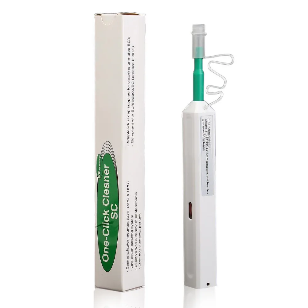 

Free Shipping 10PCS/lot One-Click Fiber Optic Connector Cleaner Pen for 2.5mm SC ST and FC Connectors Fiber Optic Tools FOC