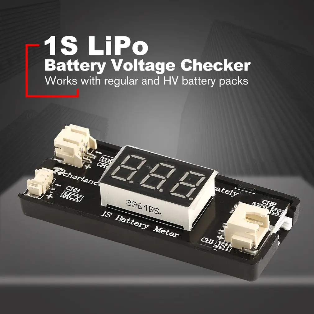 1S LiPo Battery Voltage Checker Tester Meter for RC Drone Quadcopter