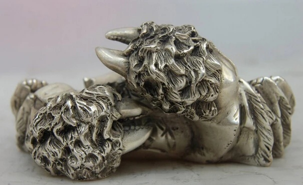 

150701 S2354 China Chinese Folk White Copper Silver Carved Lucky Crab Statue Sculpture discount 30% (C0324)