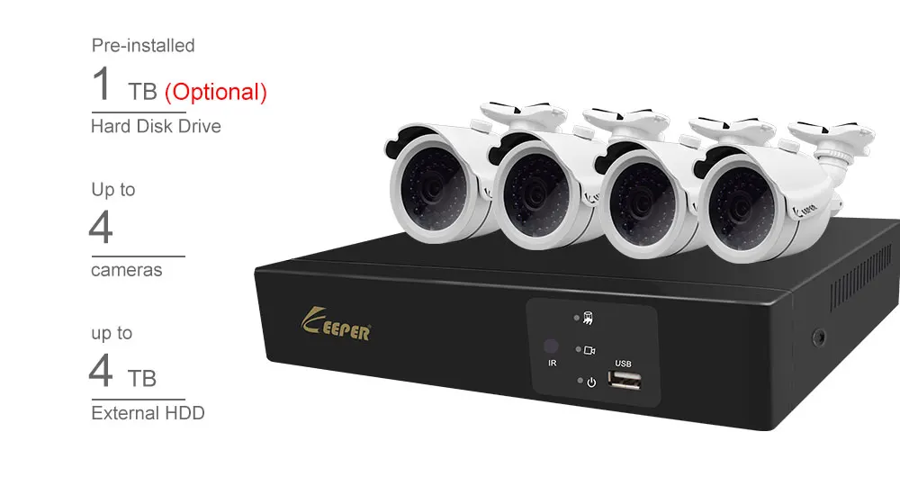 4CH POE 1080P NVR CCTV System 2.0MP Outdoor IP Camera HD 1080P NVR Recorder Security Camera Kit Video Surveillance System (3)