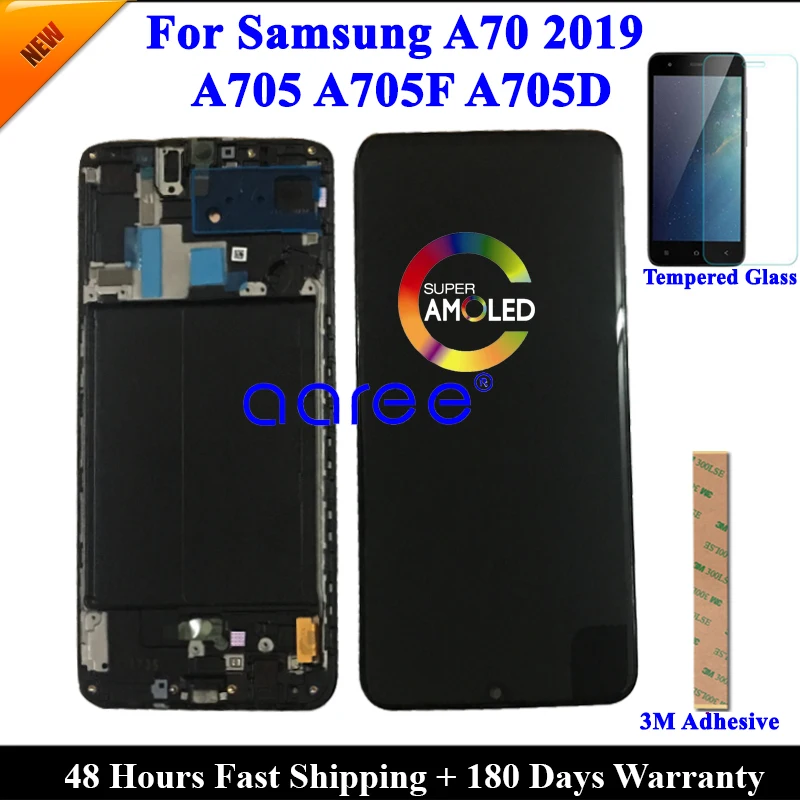 Супер AMOMLED lcd для samsung A70 lcd A705 lcd дисплей для samsung A70 A705F lcd экран сенсорный дигитайзер сборка