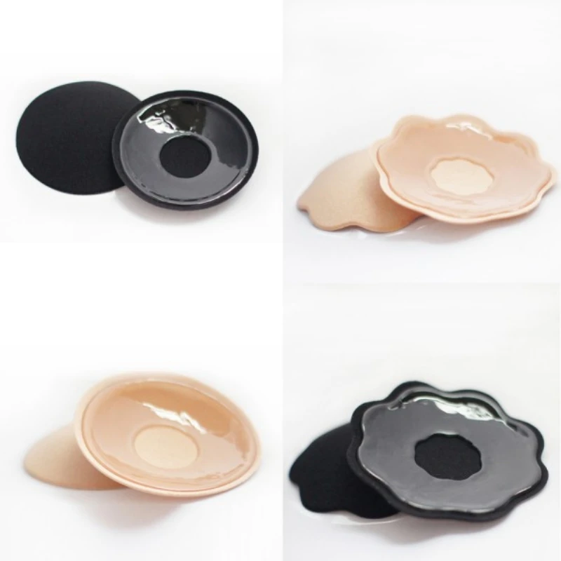 

Petal Pasties nipple Cover Invisible Reusable Self Adhesive Silicone Bra Pasties Chest Stickers Round Shape