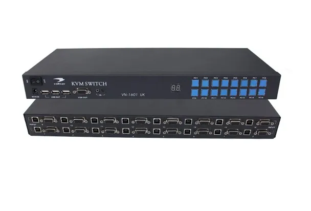16 портов ручной USB 2 0 VGA KVM-консоль и ИК-пульт дистанционного управления 350 МГц 1920*1440